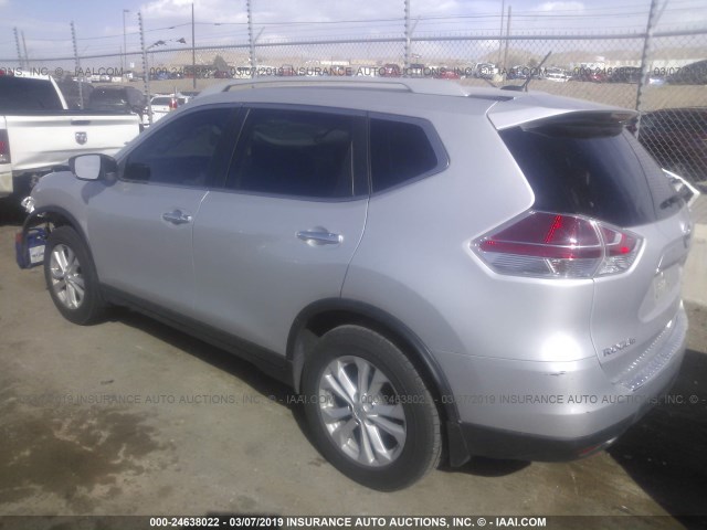 5N1AT2MLXEC802455 - 2014 NISSAN ROGUE S/SL/SV SILVER photo 3