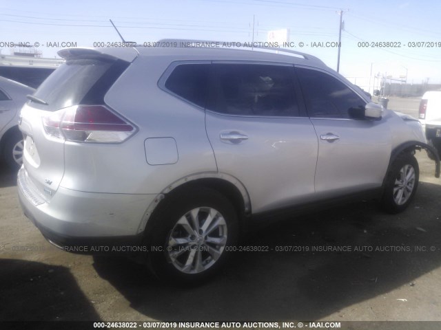 5N1AT2MLXEC802455 - 2014 NISSAN ROGUE S/SL/SV SILVER photo 4