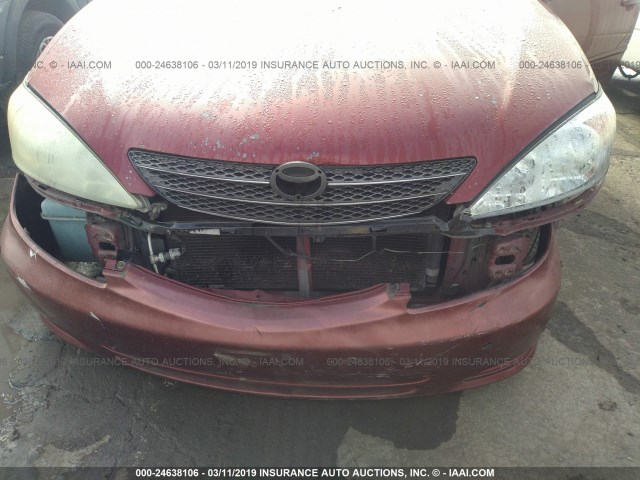 4T1BE32K52U059286 - 2002 TOYOTA CAMRY LE/XLE/SE RED photo 6