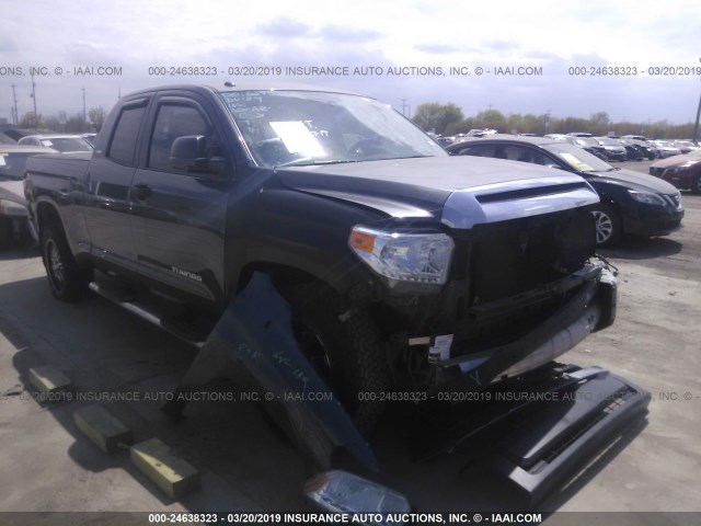 5TFRM5F14EX075498 - 2014 TOYOTA TUNDRA DOUBLE CAB SR/SR5 GRAY photo 1