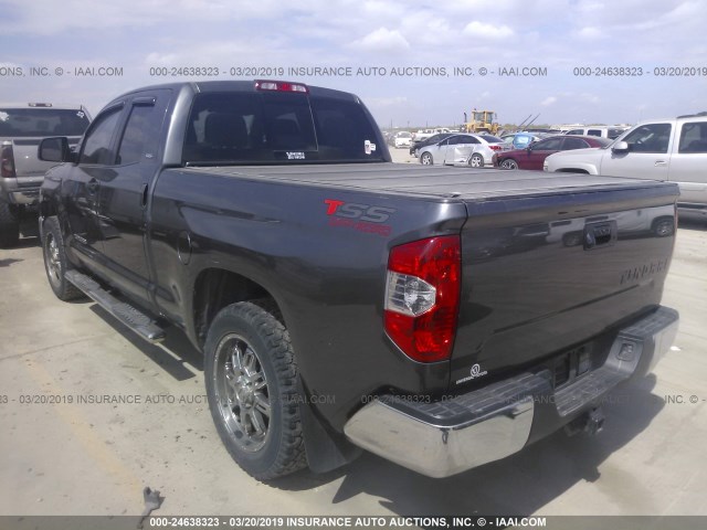 5TFRM5F14EX075498 - 2014 TOYOTA TUNDRA DOUBLE CAB SR/SR5 GRAY photo 3