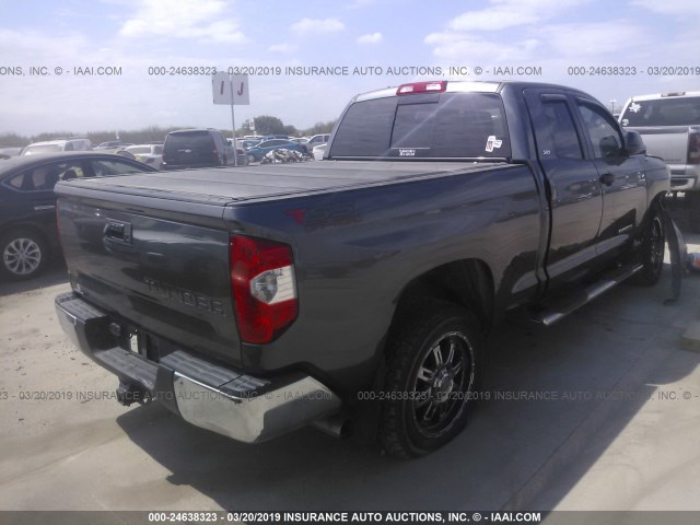 5TFRM5F14EX075498 - 2014 TOYOTA TUNDRA DOUBLE CAB SR/SR5 GRAY photo 4