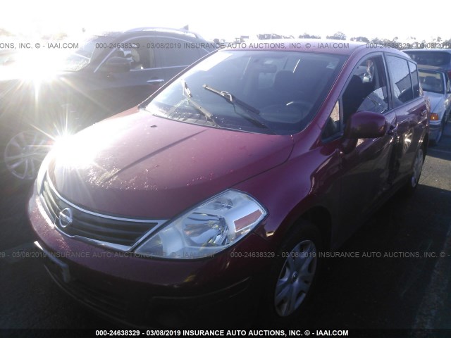 3N1BC1CPXCL374480 - 2012 NISSAN VERSA S/SL RED photo 2