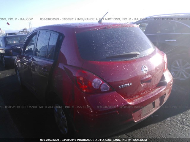 3N1BC1CPXCL374480 - 2012 NISSAN VERSA S/SL RED photo 3