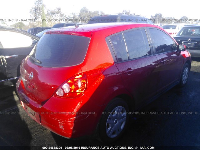 3N1BC1CPXCL374480 - 2012 NISSAN VERSA S/SL RED photo 4