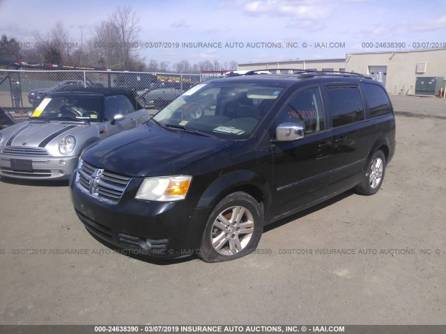 2D8HN54X78R645532 - 2008 DODGE GRAND CARAVAN SXT BLACK photo 2