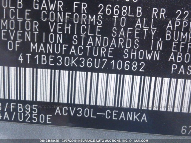 4T1BE30K36U710682 - 2006 TOYOTA CAMRY LE/XLE/SE GRAY photo 9