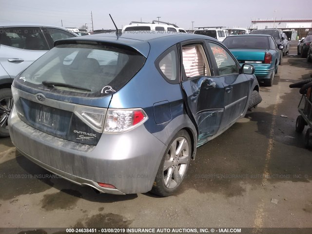 JF1GH63668G835314 - 2008 SUBARU IMPREZA OUTBACK SPORT BLUE photo 4