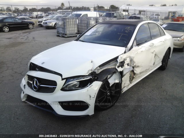 55SWF6EB4JU255774 - 2018 MERCEDES-BENZ C 43 4MATIC AMG WHITE photo 2