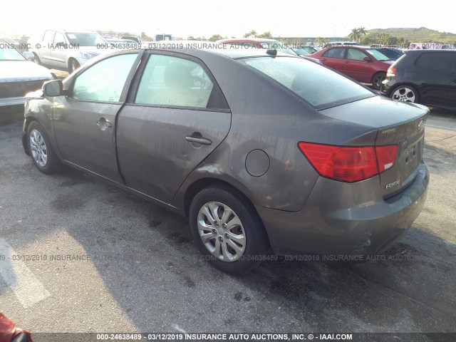 KNAFU4A23D5705449 - 2013 KIA FORTE EX GRAY photo 3