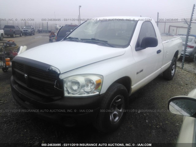 1D7HA16K28J126399 - 2008 DODGE RAM 1500 ST WHITE photo 2