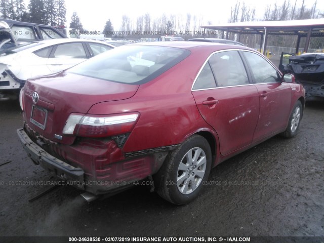 JTNBB46K873032251 - 2007 TOYOTA CAMRY NEW GENERATION HYBRID RED photo 4