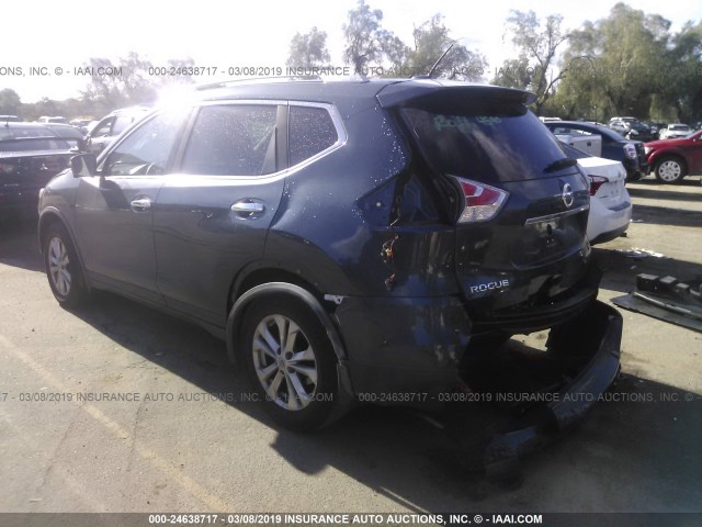 KNMAT2MT4GP711133 - 2016 NISSAN ROGUE S/SL/SV GRAY photo 3