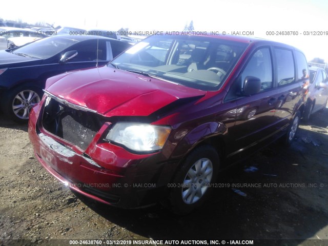 2A8HR44H08R138258 - 2008 CHRYSLER TOWN & COUNTRY LX RED photo 2