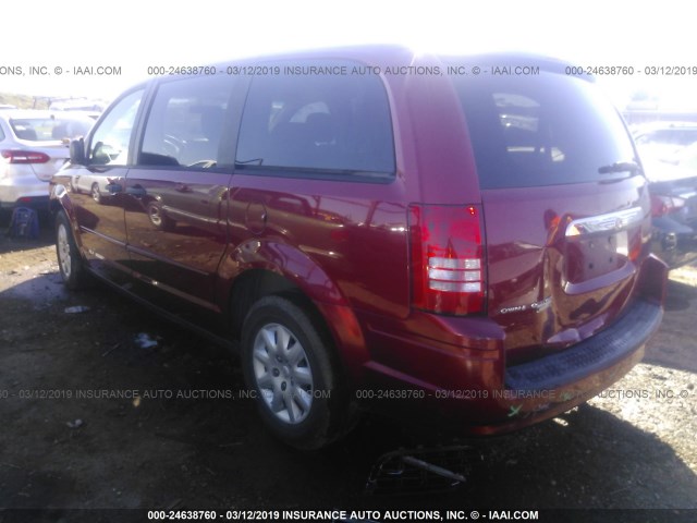 2A8HR44H08R138258 - 2008 CHRYSLER TOWN & COUNTRY LX RED photo 3