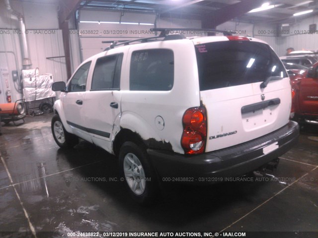 1D4HB38N25F594208 - 2005 DODGE DURANGO ST WHITE photo 3