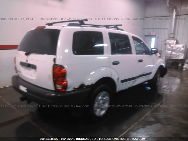 1D4HB38N25F594208 - 2005 DODGE DURANGO ST WHITE photo 4