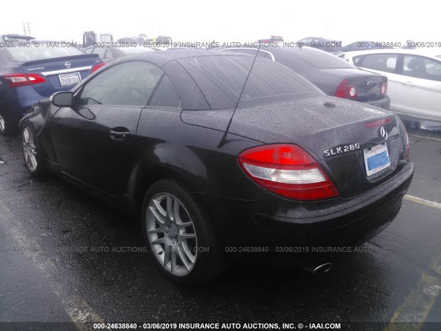 WDBWK54F08F189224 - 2008 MERCEDES-BENZ SLK 280 BLACK photo 3