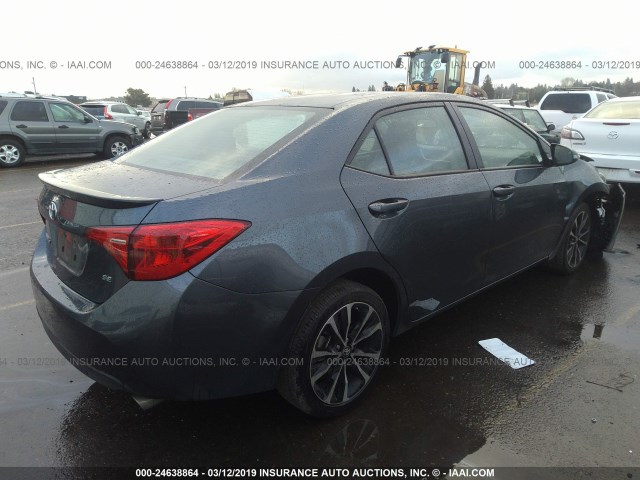 2T1BURHEXHC784660 - 2017 TOYOTA COROLLA L/LE/XLE/SE/XSE GRAY photo 4