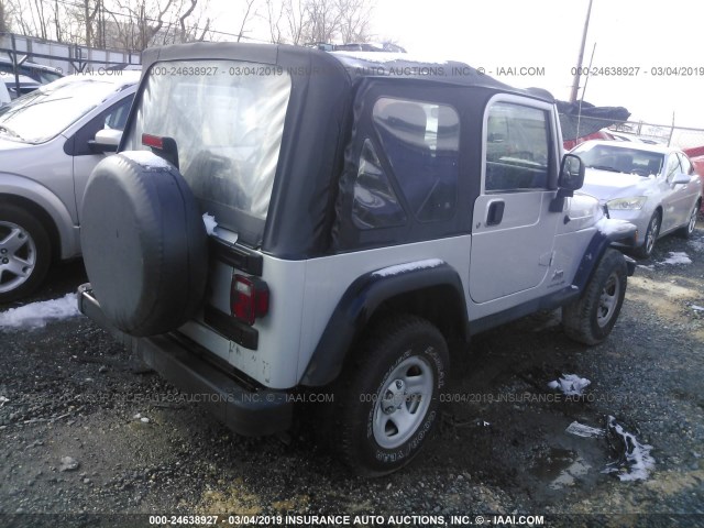 1J4FA29154P795861 - 2004 JEEP WRANGLER / TJ SE SILVER photo 4