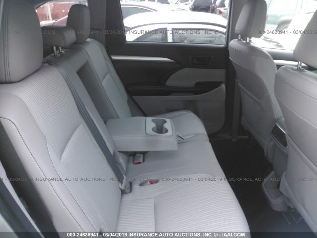 5TDBZRFH8JS814654 - 2018 TOYOTA HIGHLANDER LE/LE PLUS SILVER photo 8