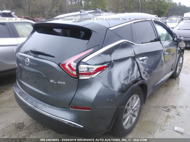 5N1AZ2MH2JN176540 - 2018 NISSAN MURANO S/SL/SV/PLATINUM SILVER photo 4