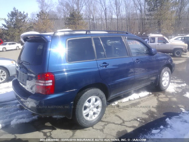 JTEHF21A730157609 - 2003 TOYOTA HIGHLANDER LIMITED BLUE photo 4