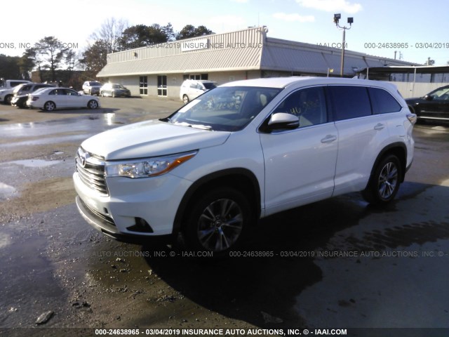 5TDBKRFH5GS261815 - 2016 TOYOTA HIGHLANDER LE/LE PLUS WHITE photo 2