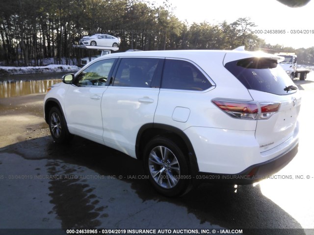 5TDBKRFH5GS261815 - 2016 TOYOTA HIGHLANDER LE/LE PLUS WHITE photo 3