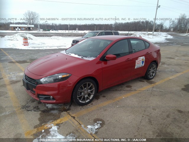 1C3CDFBB2ED746781 - 2014 DODGE DART SXT RED photo 2