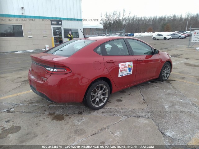 1C3CDFBB2ED746781 - 2014 DODGE DART SXT RED photo 4