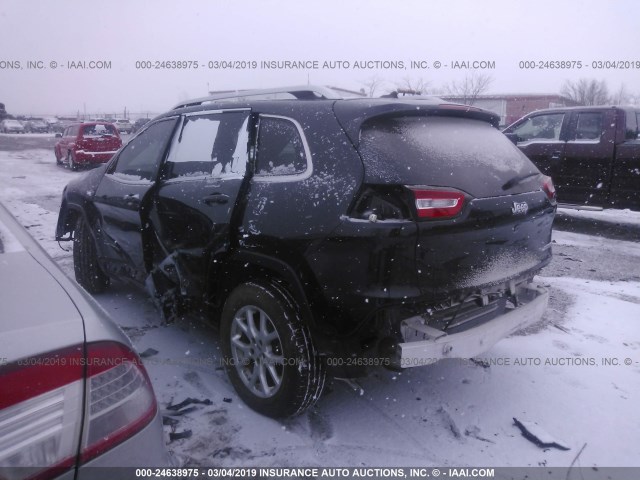 1C4PJLDS1FW516205 - 2015 JEEP CHEROKEE LIMITED BLACK photo 3