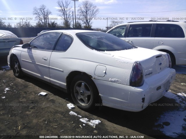 2G1WW12E349233804 - 2004 CHEVROLET MONTE CARLO LS WHITE photo 3