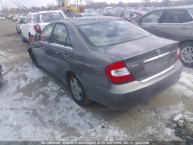4T1BE32K03U729358 - 2003 TOYOTA CAMRY LE/XLE/SE GRAY photo 3