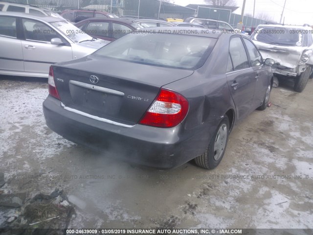 4T1BE32K03U729358 - 2003 TOYOTA CAMRY LE/XLE/SE GRAY photo 4