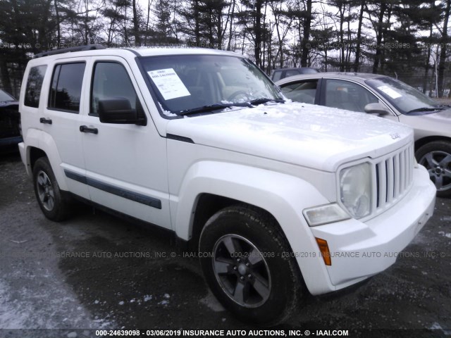 1J8GN28K68W179650 - 2008 JEEP LIBERTY SPORT WHITE photo 1