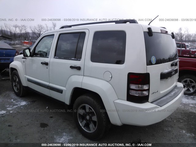 1J8GN28K68W179650 - 2008 JEEP LIBERTY SPORT WHITE photo 3