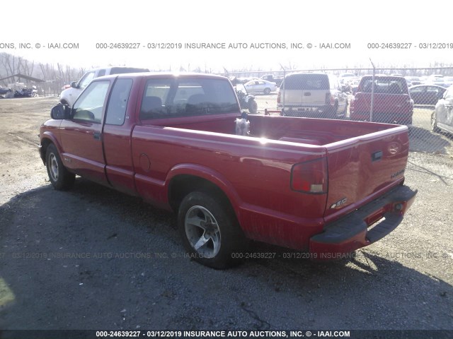 1GCCS1942X8141151 - 1999 CHEVROLET S TRUCK S10 RED photo 3