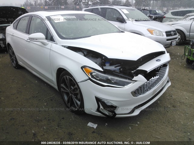 3FA6P0D99KR116949 - 2019 FORD FUSION TITANIUM WHITE photo 1