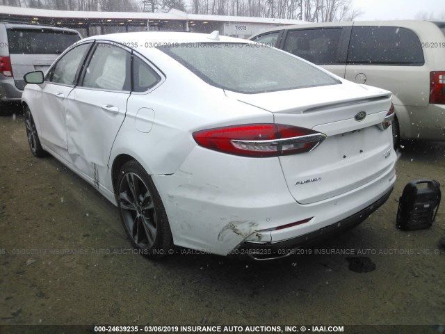 3FA6P0D99KR116949 - 2019 FORD FUSION TITANIUM WHITE photo 3