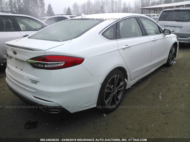 3FA6P0D99KR116949 - 2019 FORD FUSION TITANIUM WHITE photo 4