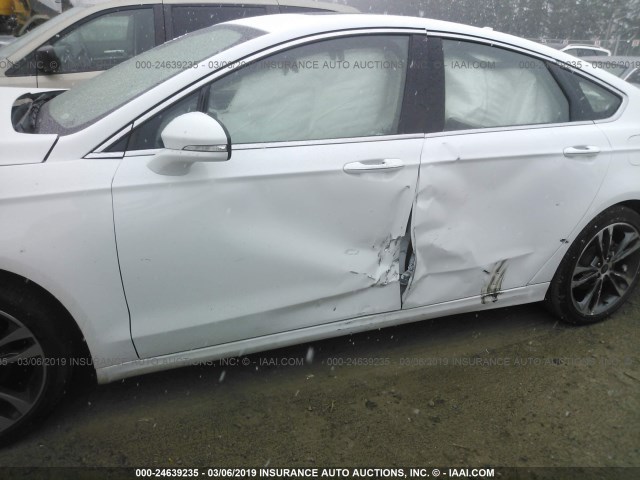 3FA6P0D99KR116949 - 2019 FORD FUSION TITANIUM WHITE photo 6