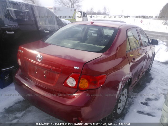 JTDBL40E19J051548 - 2009 TOYOTA COROLLA LE/XLE RED photo 4