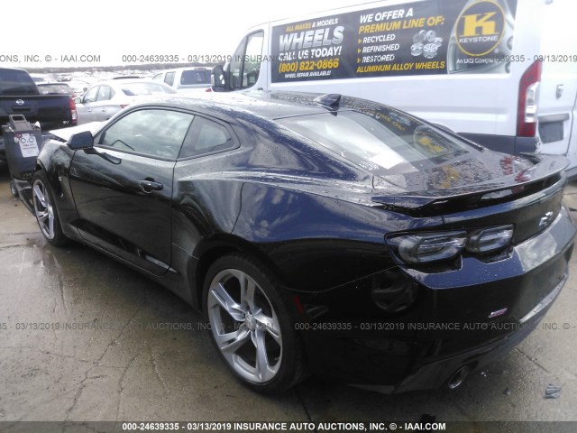 1G1FH1R7XK0107223 - 2019 CHEVROLET CAMARO SS BLACK photo 3