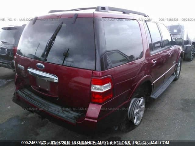1FMFU15558LA18296 - 2008 FORD EXPEDITION XLT RED photo 4