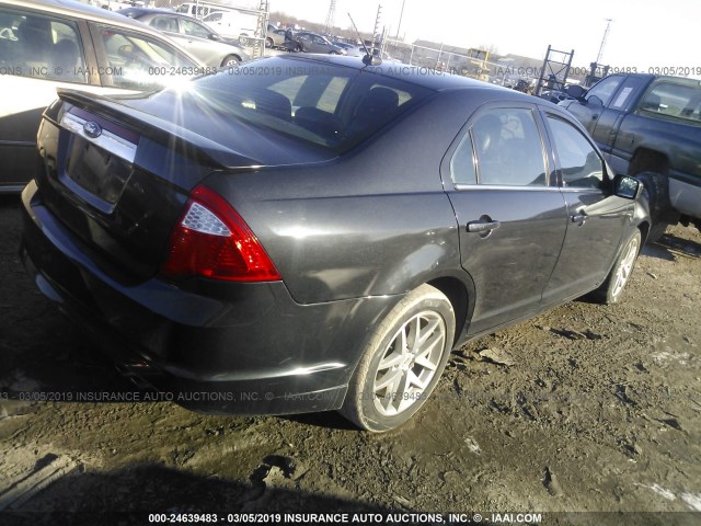 3FAHP0JA7AR235668 - 2010 FORD FUSION SEL BLACK photo 4