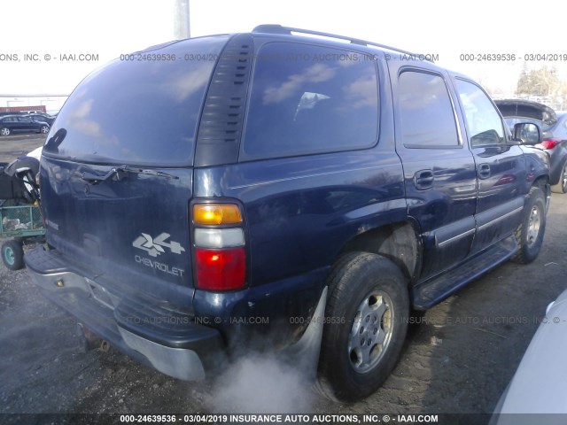 1GNEK13Z84J177967 - 2004 CHEVROLET TAHOE K1500 BLUE photo 4