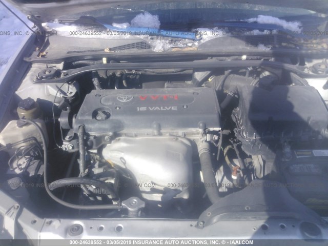 4T1BE32K12U626805 - 2002 TOYOTA CAMRY LE/XLE/SE SILVER photo 10