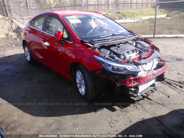 3G1BE6SM3KS543666 - 2019 CHEVROLET CRUZE RED photo 1