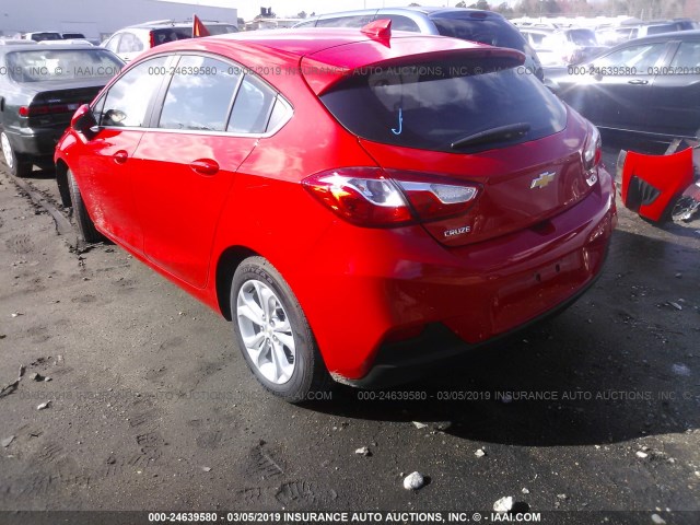 3G1BE6SM3KS543666 - 2019 CHEVROLET CRUZE RED photo 3